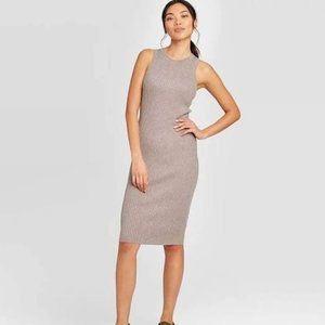 Prologue Taupe Knit Midi Dress